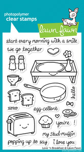 Lawn Fawn Love 'N Breakfast Cling Stamp Set