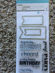 Hampton Art Clear Happy Birthday Stamp and Die Set Banners