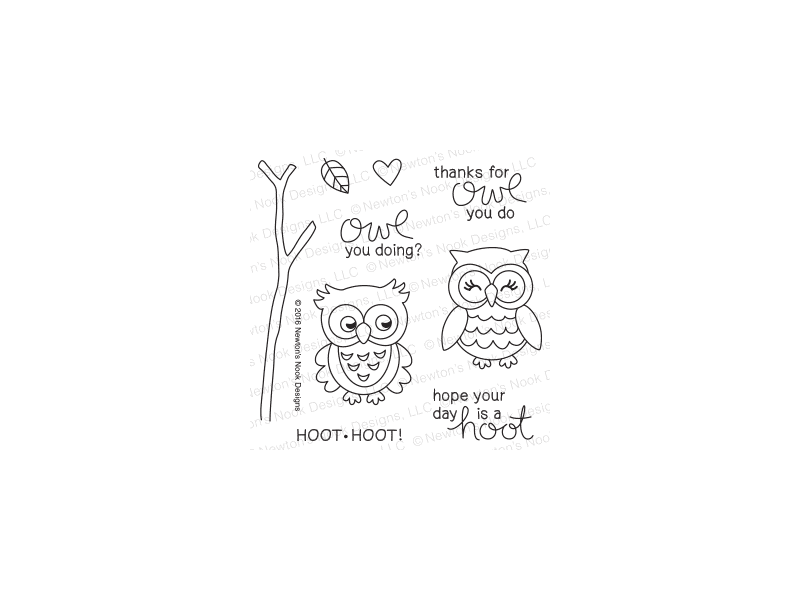 Newton's Nook What a Hoot Cling Stamps and Die Set