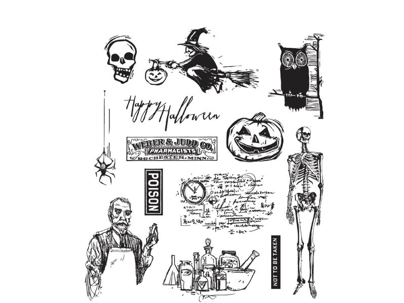 Stampers Anonymous Tim Holtz Cling Mount Stamps: Mini Halloween