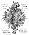 Stampers Anonymous - Tim Holtz - Cling Mounted Rubber Stamp Set - Glorious Bouquet with Grid Block