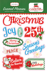 Carta Bella Paper - A Very Merry Christmas Collection - Enamel Words and Phrases