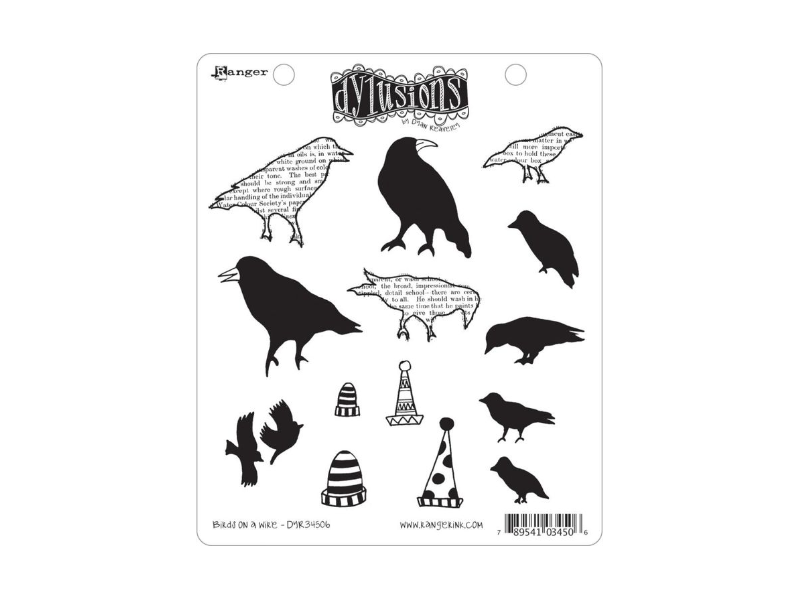 Ranger Dyan Reaveley's Dylusions Birds on a Wire Cling Stamp Set