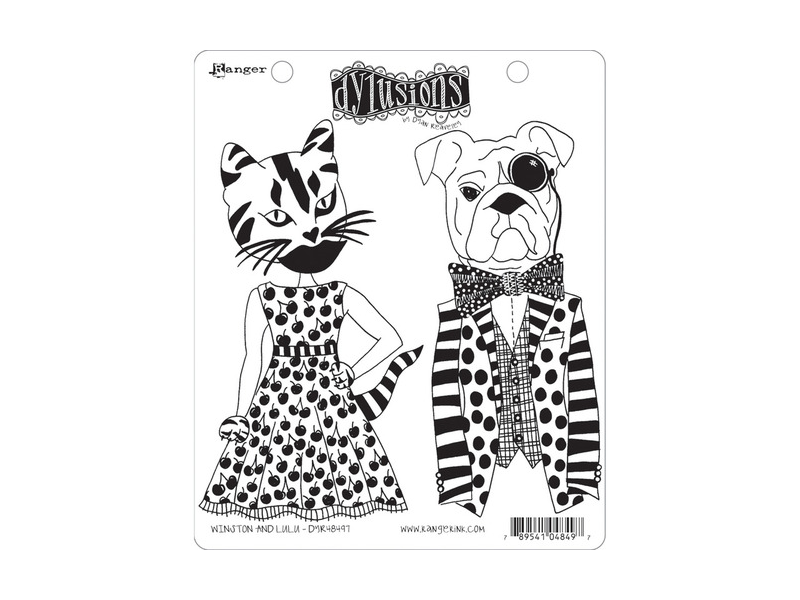 Ranger Dylusions Winston and LuLu Cling Stamp