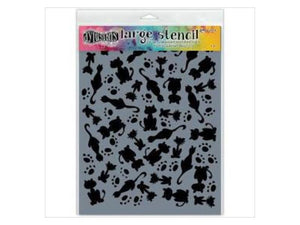 Dylusions Stencils It's Raining Cats Large