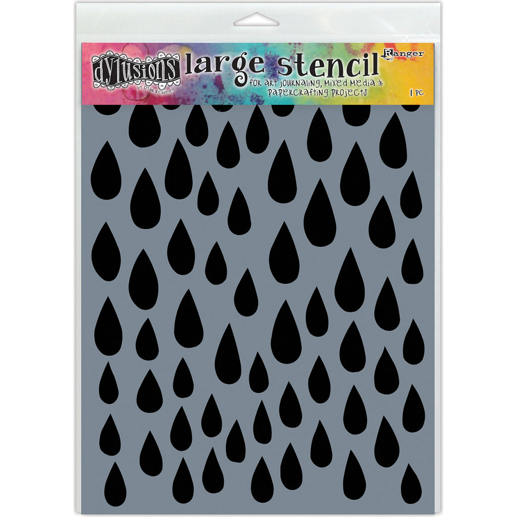 Dyan Reaveley Dylusions Raindrops Large Stencil