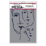 Ranger Ink - Dina Wakley Media - Stencils - Scribbled Faces