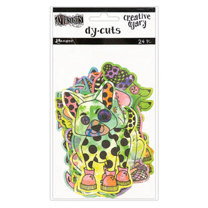 Ranger Ink - Dylusions Creative Dyary - Die Cut Cardstock Pieces - 4