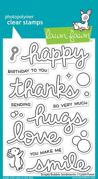 Lawn Fawn Scripty Bubble Sentiments Cling Stamp Set