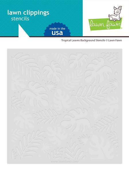 Lawn Fawn Tropical Leaves Background Stencil