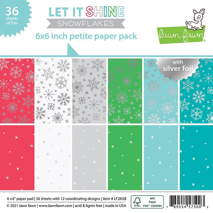 Lawn Fawn Let it Shine Snowflakes 6 x 6 Petite Paper Pack