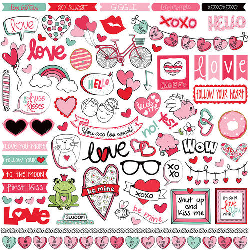 Photo Play Love Notes 12 x 12 Sticker Sheet