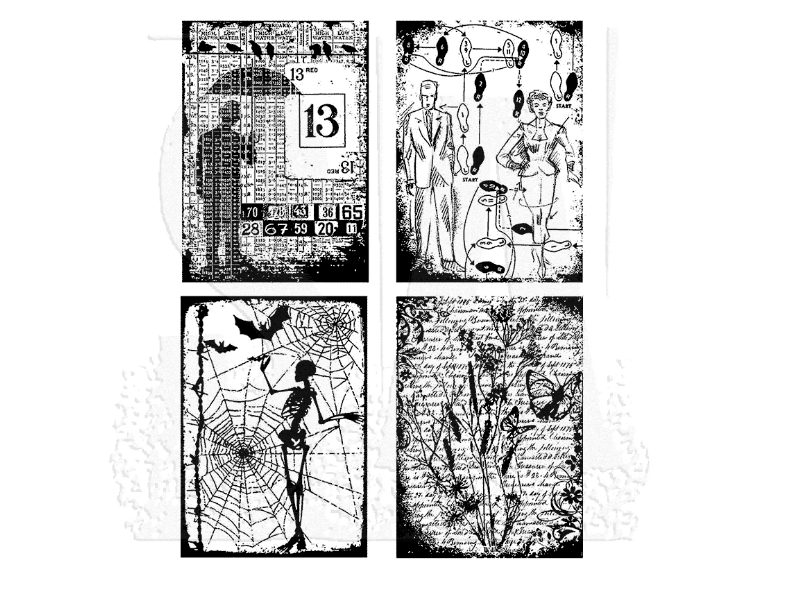Stampers Anonymous Tim Holtz Cling Mount Stamps: Eclectic Collage -