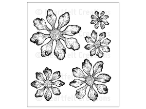 Heartfelt Creations Tattered Blossoms Cling Stamp
