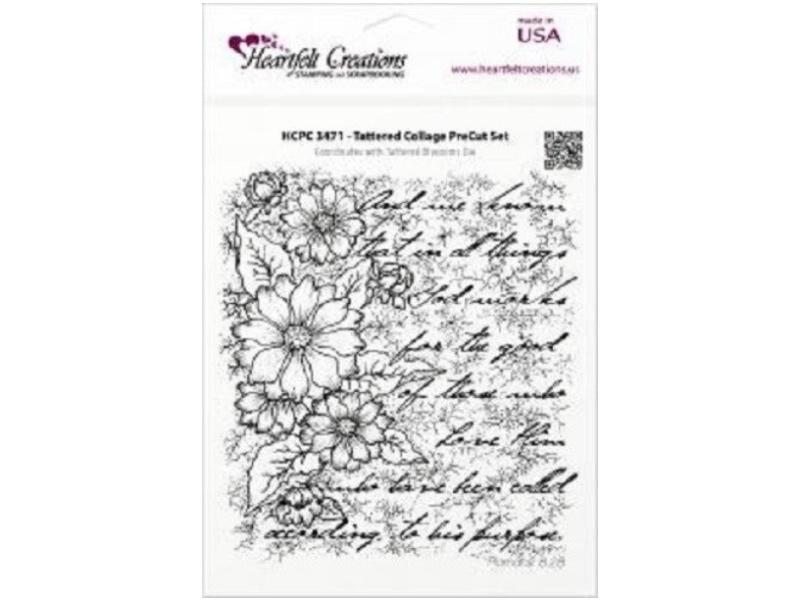 Heartfelt Creations Tattered Collage Background Cling Stamp