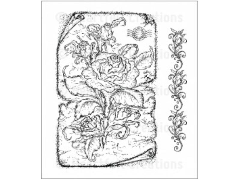 Heartfelt Creations Classic Rose Background Cling Stamp