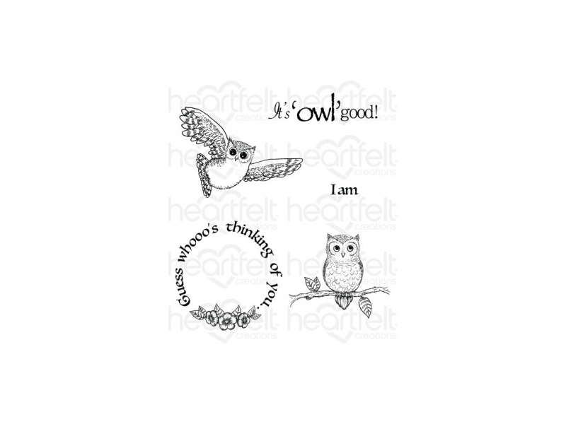 Heatfelt Creations Sugar Hollow Collection It's Owl Good Cling Stamp Set