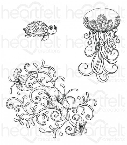 Under the Sea Coral Cling Stamp Set