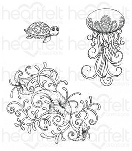 Under the Sea Coral Cling Stamp Set