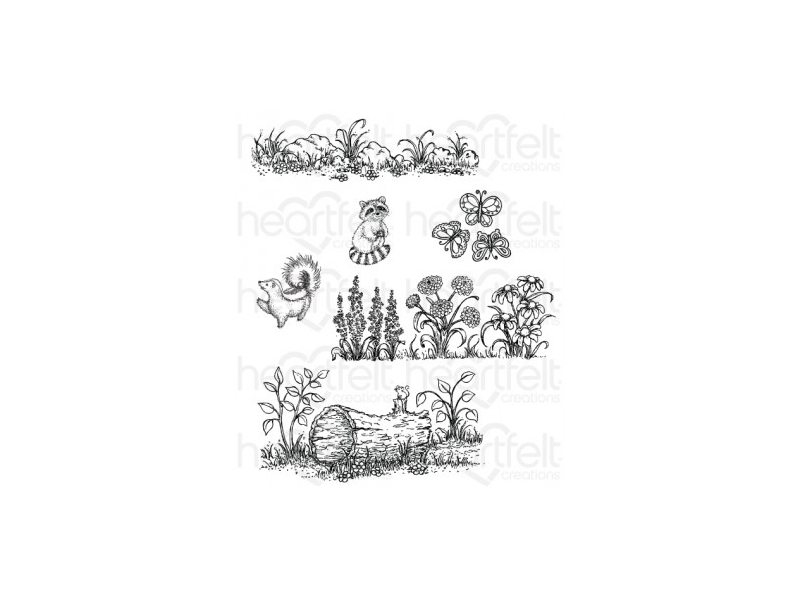 Heartfelt Creations Woodsy Collection Woodsy Wonderland Cling Stamp Set