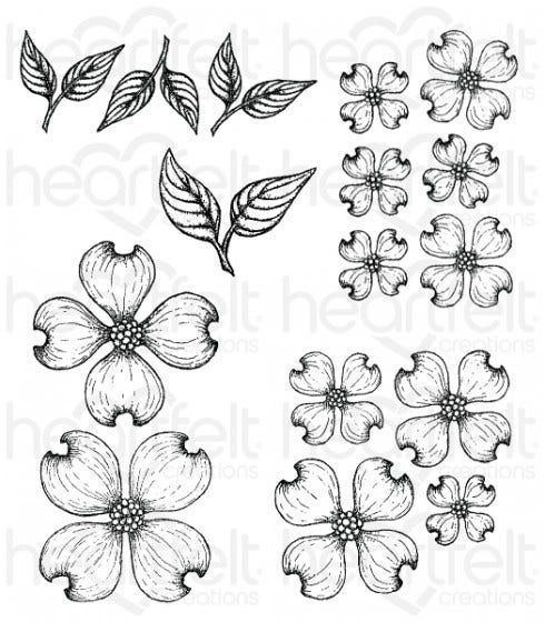 Heartfelt Creations Flowering Dogwood Cling Stamp Set