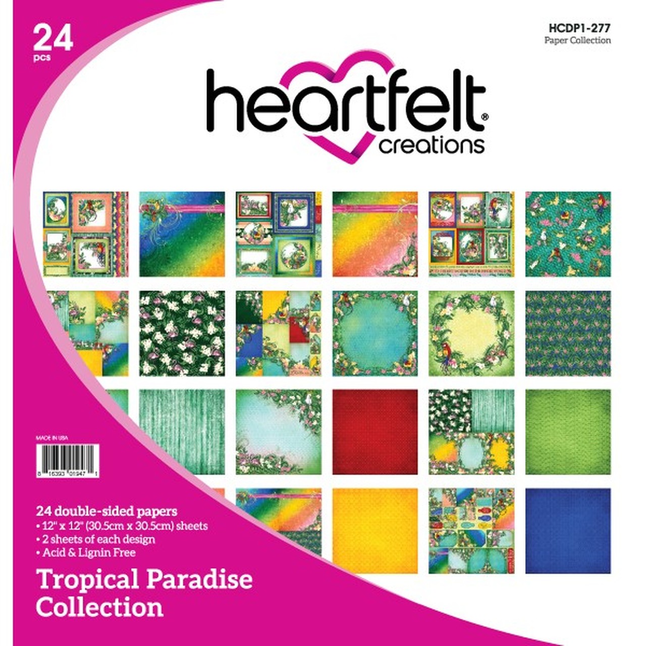 Heartfelt Creations Tropical Paradise Collection 12 x 12 Paper Pad