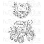 Heartfelt Creations Tropical Parrots Cling Stamp Set