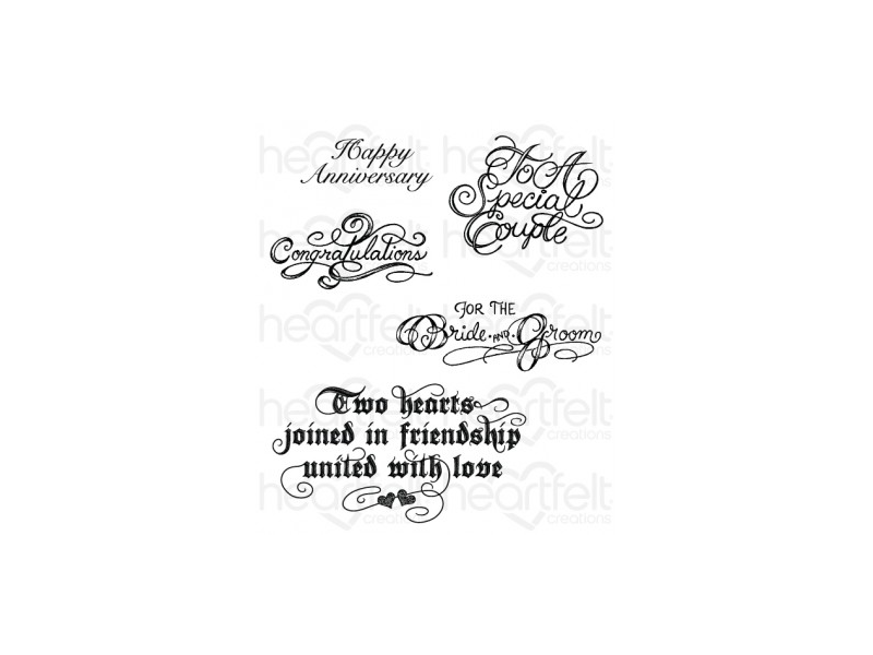 Heartfelt Classic Wedding Collection Classic Wedding Wishes Cling Stamp Set
