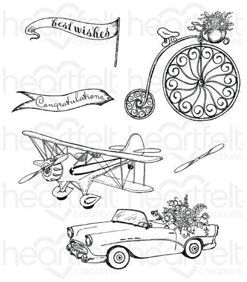 Heartfelt Creations Young at Heart Cling Stamp Set