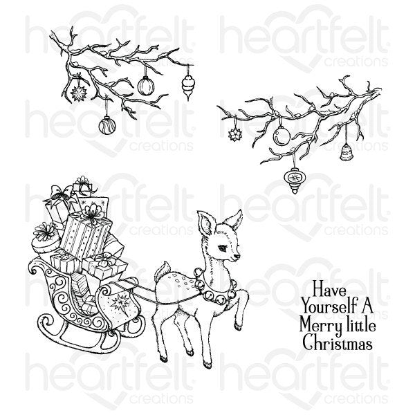 Heartfelt Creations Merry Little Christmas Cling Stamp Set