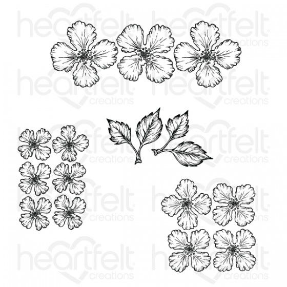 Heartfelt Creations Oakberry Lane Blossoms Cling Stamp Set