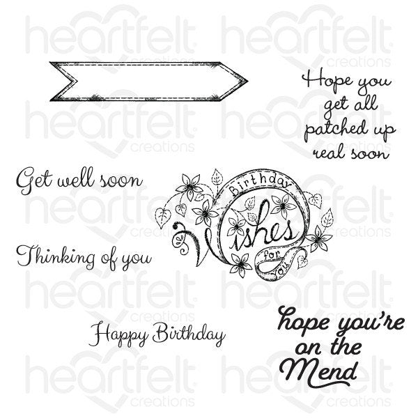 Heartfelt Creations Hand-Stitched Accents Cling Stamp Set