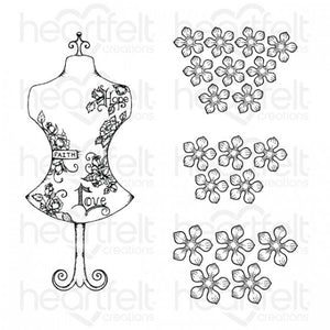 Heartfelt Creations Floral Fashionista Cling Stamp Set