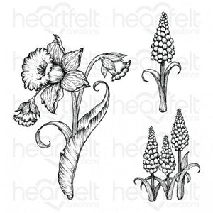 Heartfelt Creations Delightful Daffodil & Hyacinth Cling Stamp Set