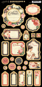 Graphic 45 Mon Amour Collection Chipboard #1