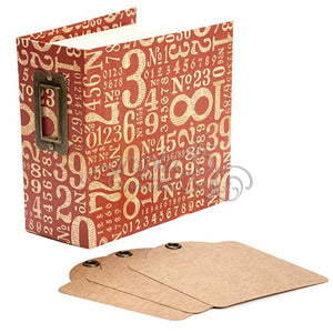 Graphic 45 Red Numbers Square Tag & Pocket Album