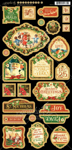 Graphic 45 St Nicholas Collection Chipboard Pieces # 2