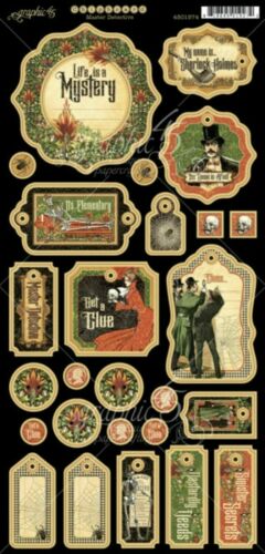 Graphic 45 Master Detective Collection Chipboard Pieces