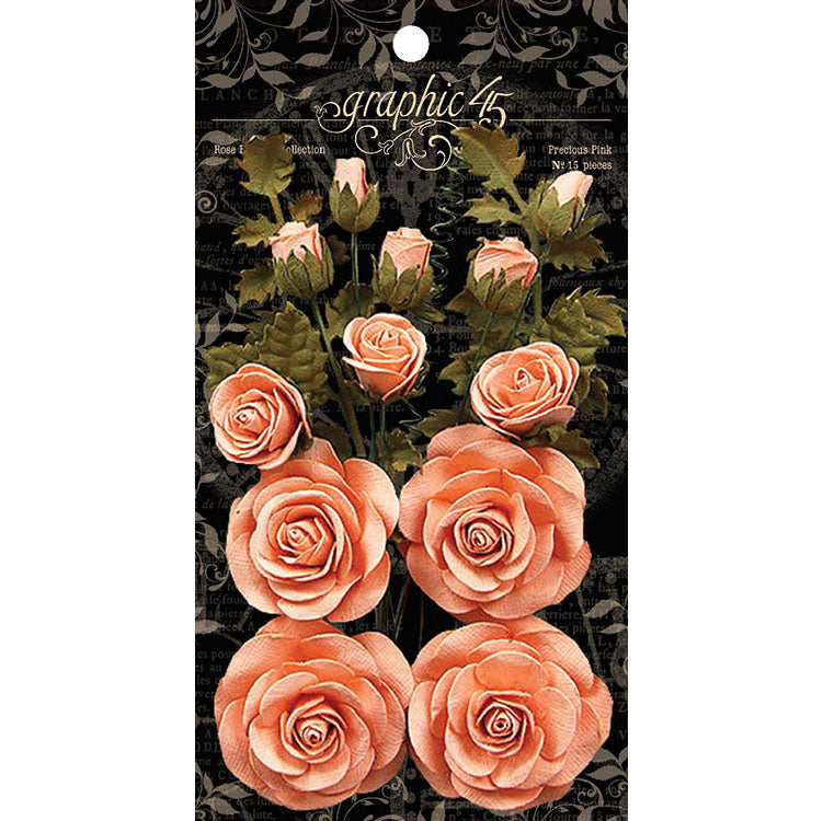 Graphic 45 - Rose Bouquet Collection - Floral Embellishments - Precious Pink