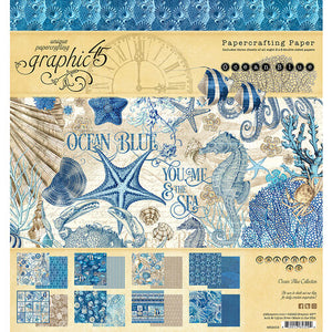 Graphic 45 Ocean Blue Collection  8 x 8 Paper Pad
