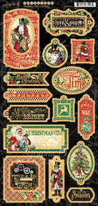 Graphic 45 Christmas Time Collection Chipboard Pieces