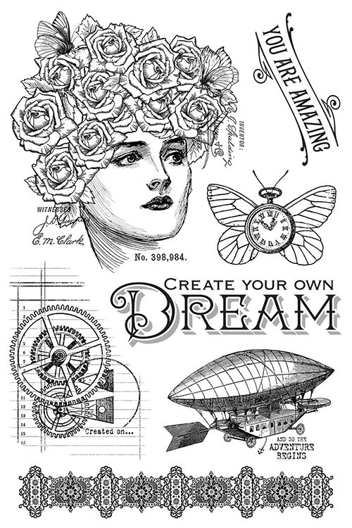 Graphic 45 - Imagine Collection - Clear Acrylic Stamps - Dream