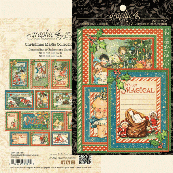 Graphic 45 Christmas Magic Collection Journaling and Ephemera Cards