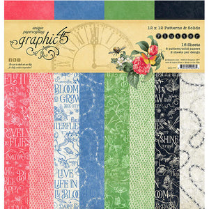 Graphic 45 Flutter Collection Patterns and Solids Paper Pads