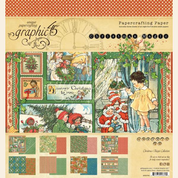 Graphic 45 Christmas Magic 8 x 8 Paper Pad