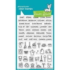 Lawn Fawn Plan On It: Spring Cleaning Clear Stamp Set