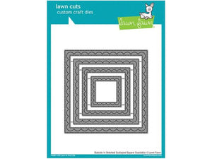 Lawn Fawn Outside In Stitched Scalloped Square Stackables Lawn Cuts