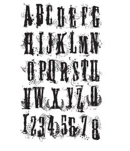 Tim Holtz Cling Rubber Stamp GRUNGE ALPHABET Stampers Anonymous
